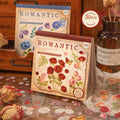 Romantic Floral Journaling Sticker Set with two botanical sticker packs and flower designs