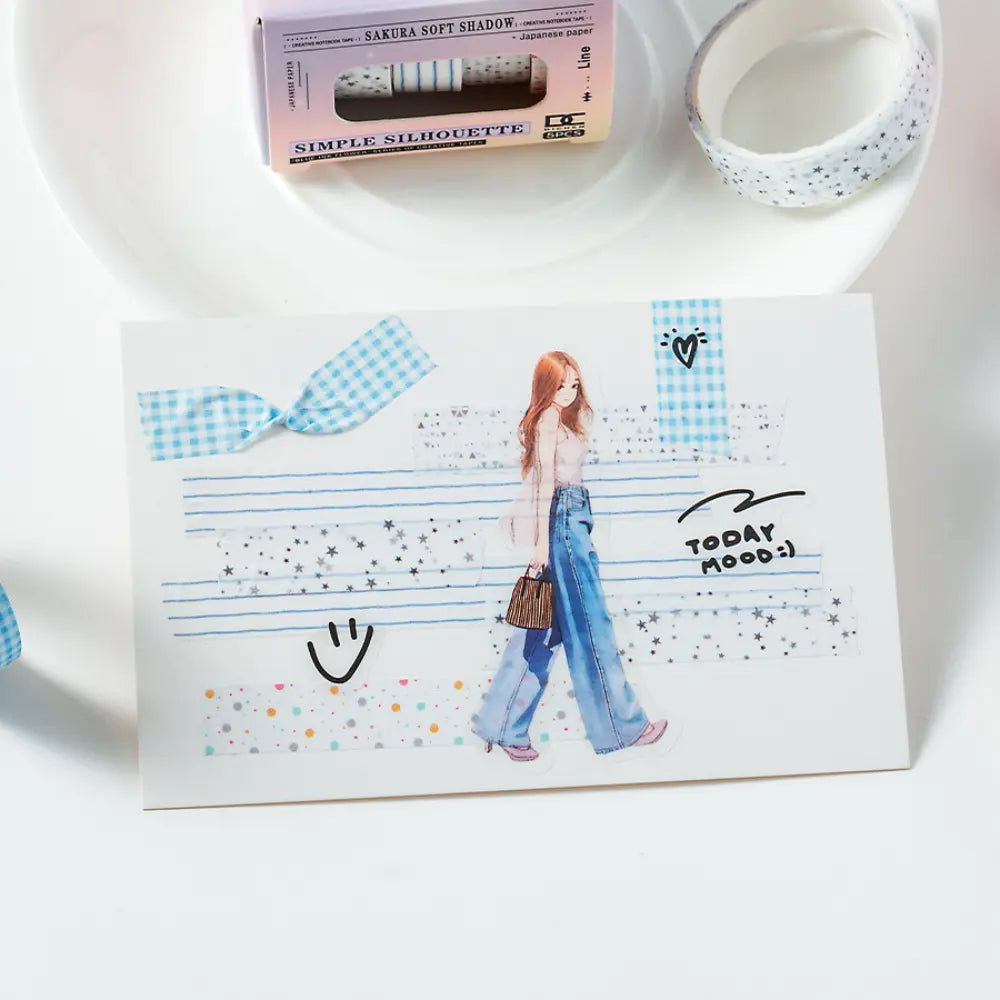 Sakura Ink Color Stories washi tape roll and pattern detail
