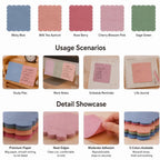 Scalloped Pastel sticky notes color assortment with curved memo shapes for planner tabs and journal accents.
