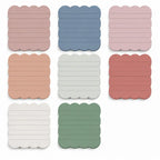 Scalloped Pastel sticky notes 8-book set with soft color memo shapes for journals and planners.