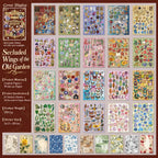 Overview of 20 sticker sheets and 10 decorative paper sheets from the Secluded Wings of the Old Garden set