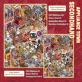 Secondhand Appliance Town 3D scene sticker kit set showing the large and extra-large editions with finished miniature town previews