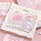 Secret Garden memo pad page detail with pastel patchwork layouts for journaling and daily planning.