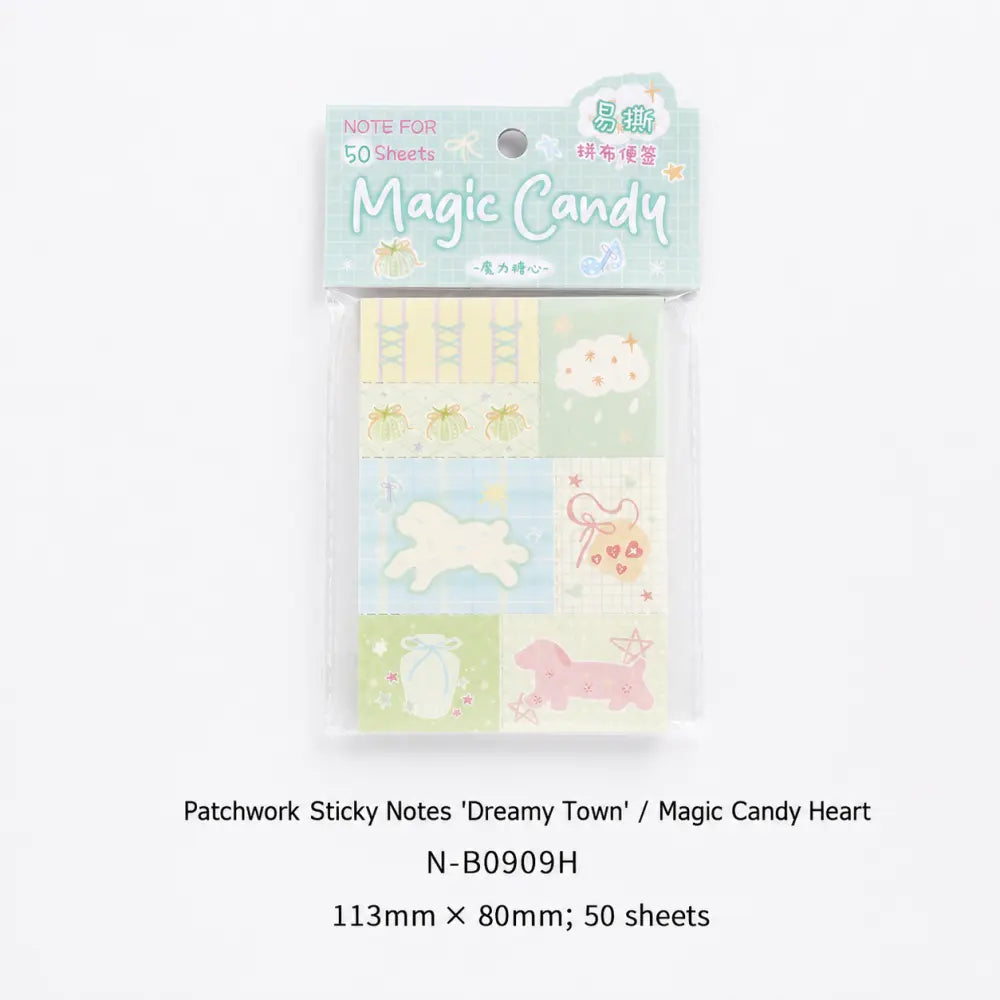 Magic Candy Treat Secret Garden memo pad style with sweet pastel patchwork pages.