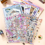 Shopping mall scene cards with transparent PET stickers for miniature mall scene building