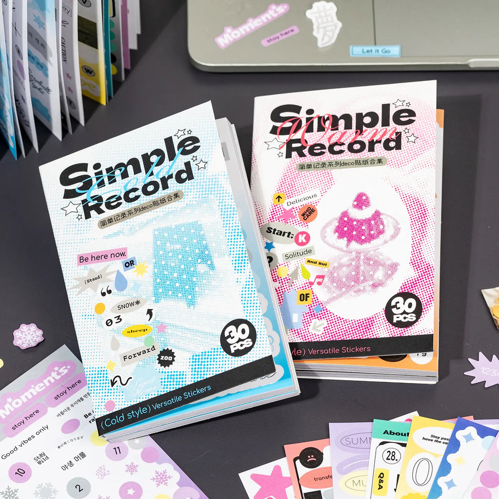 Simple Record journaling sticker set with Cool Breeze Dream and Warm Star Dream sticker packs