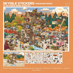 Skyisle Treehouse World scene sticker kit with extra-large scene card and sticker sheets