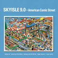 Skyisle American Comic Street scene sticker kit overview with cartoon street-view miniature scenes