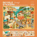 Skyisle Alps 3D-look travel miniature scene sticker design