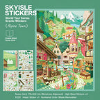 Skyisle California sunset 3D-look travel miniature scene sticker design