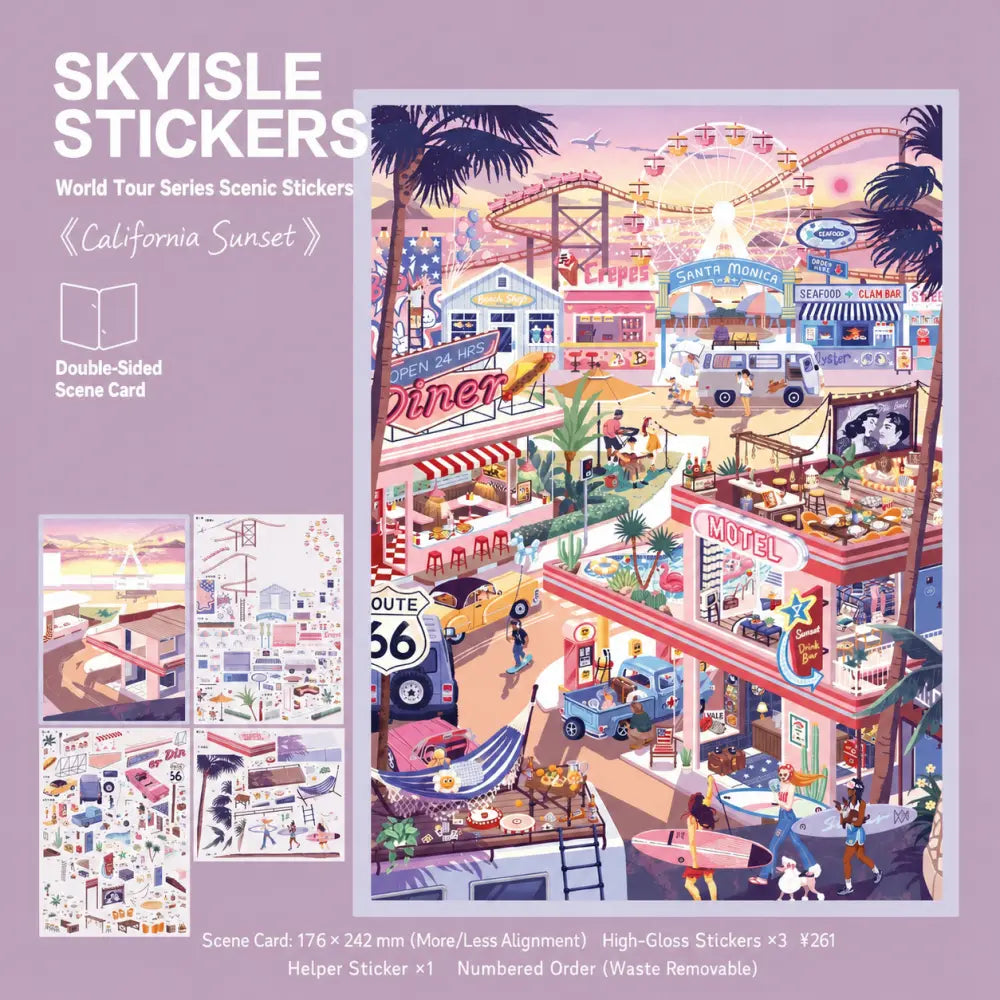 Skyisle Sicily island 3D-look travel miniature scene sticker design