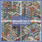 Skyisle Big City scene sticker kit complete set overview