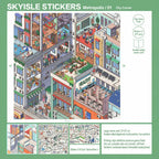 Big city miniature street view scene from the Skyisle scene sticker kit