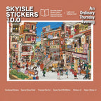 Skyisle Colorful City Thursday evening 3D-look miniature scene sticker design
