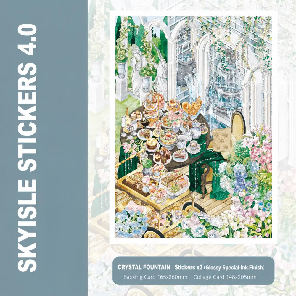 Skyisle crystal spring 3D-look miniature scene sticker design