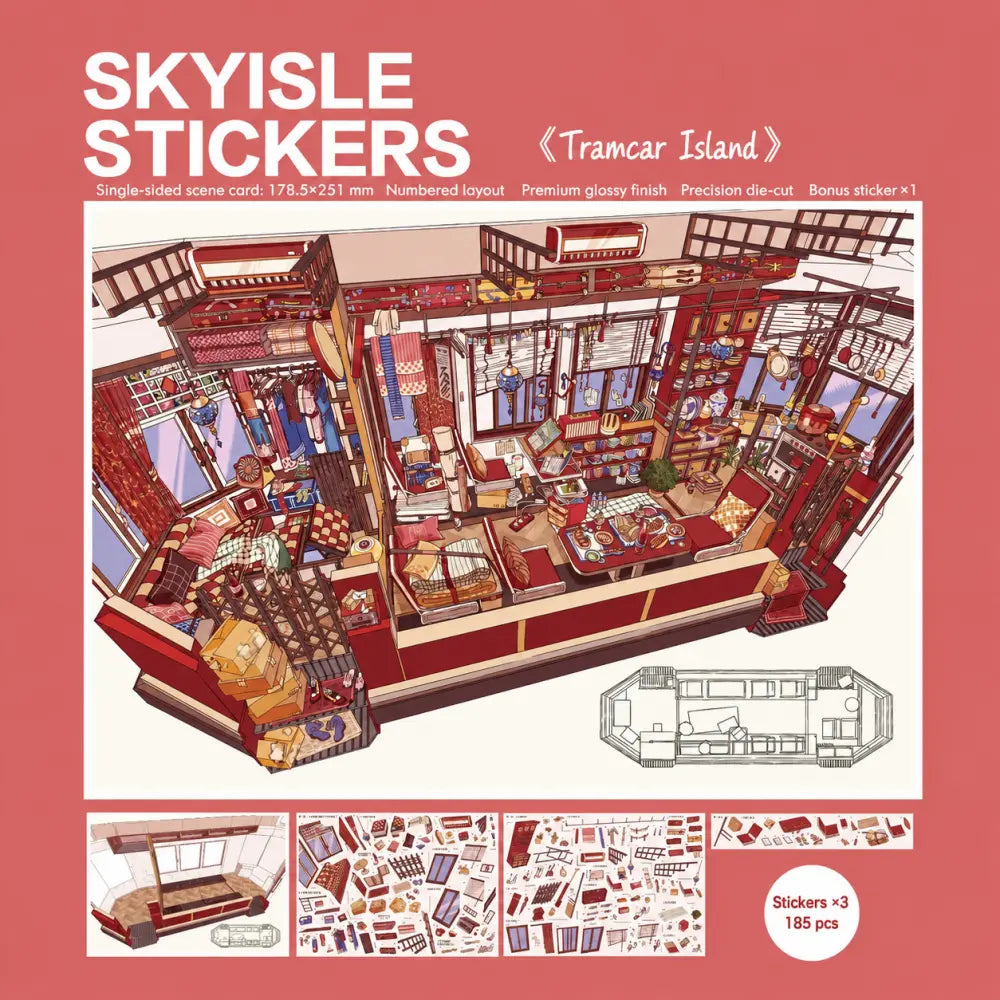 Sea Travel Diary miniature scene from the Skyisle Istanbul Journey sticker kit