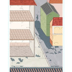 Skyisle night city 3D-look miniature scene sticker design