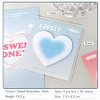 Soft Shape Hearts and Clouds sticky notes used as cute planner reminders and decorative journal note accents.
