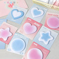 Soft Shape Hearts and Clouds sticky notes All 2 Styles set with pink and blue shaped note pads.