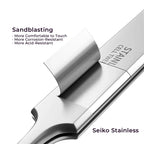 Sandblasted stainless steel finish on fine tip sticker tweezers