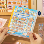 Supermarket Organizer 3D Scene Sticker Book held in hand with blue cover design