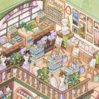 Art studio scene detail from Supermarket Organizer 3D Scene Sticker Book