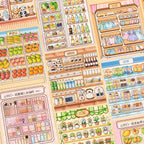 Multiple shop scene cards from Supermarket Organizer 3D Scene Sticker Book