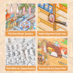Supermarket Organizer sticker book feature details with guide lines, opaque backing, and die-cut PET stickers