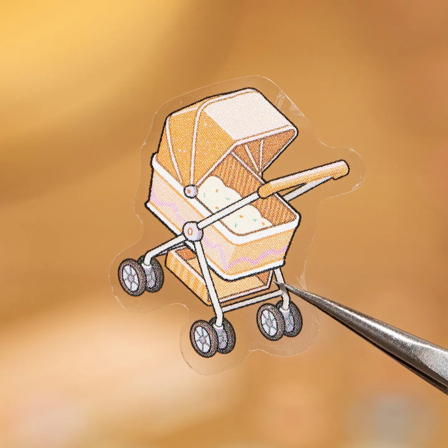 Close-up of stroller PET sticker from Supermarket Organizer 3D Scene Sticker Book