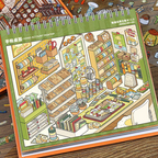 Finished stationery desk scene from the Telado 13.0 Desktop Storage sticker book