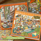 Telado 13.0 scene sticker books showing enlarged reference pages and upgraded gloss details