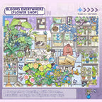 Flower shop miniature scene filled with plants and blooms from the Telado 14.0 Mini Shop sticker book