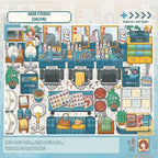 Hair studio salon miniature scene from the Telado 14.0 Mini Shop 3D Scene Sticker Book Upgraded Edition