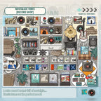 Retro record shop miniature scene from the Telado 14.0 Mini Shop 3D Scene Sticker Book