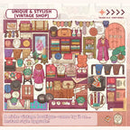 Vintage shop miniature scene from the Telado 14.0 Mini Shop 3D Scene Sticker Book