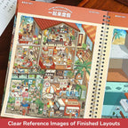 Finished city room layout reference from Telado 9.0 City Rooms Adventure 3D scene sticker book.