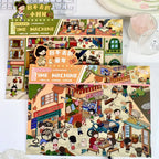 Two Time Machine childhood memories 3D scene sticker kits with nostalgic street and home scene designs