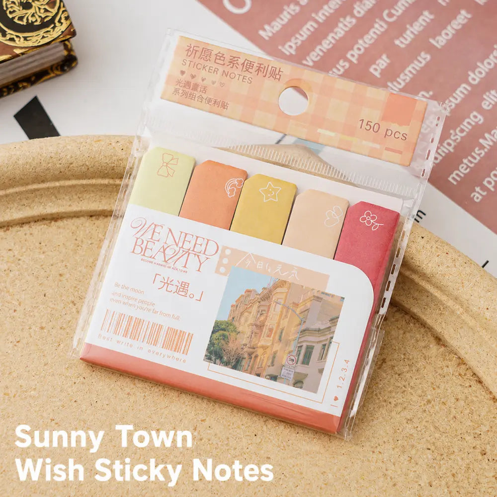 Sunny Town Travel Ticket sticky notes with colorful ticket pages for scrapbook captions and planners.