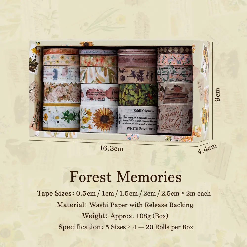 Vintage Botanical style 02 washi tape set