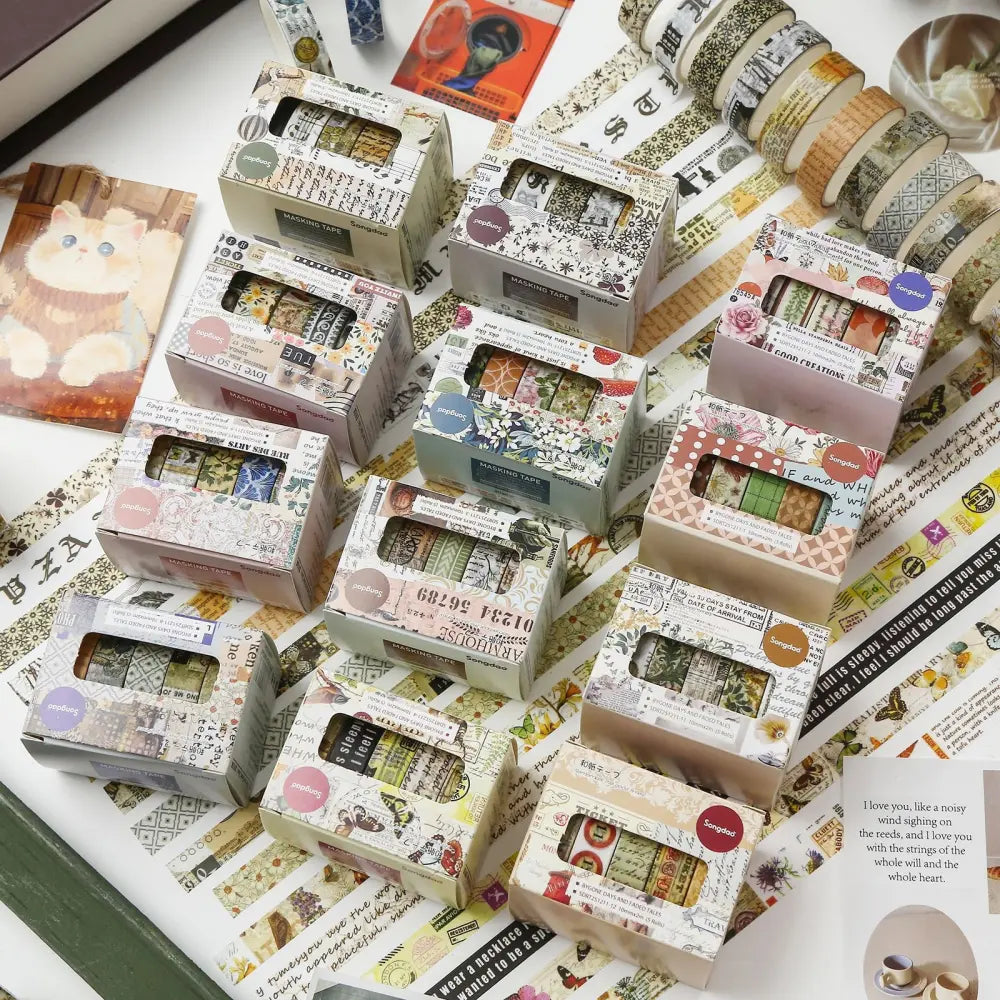 Vintage Collage full set of washi tape styles