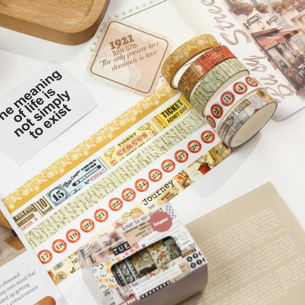Vintage Collage washi tape decorative pattern detail