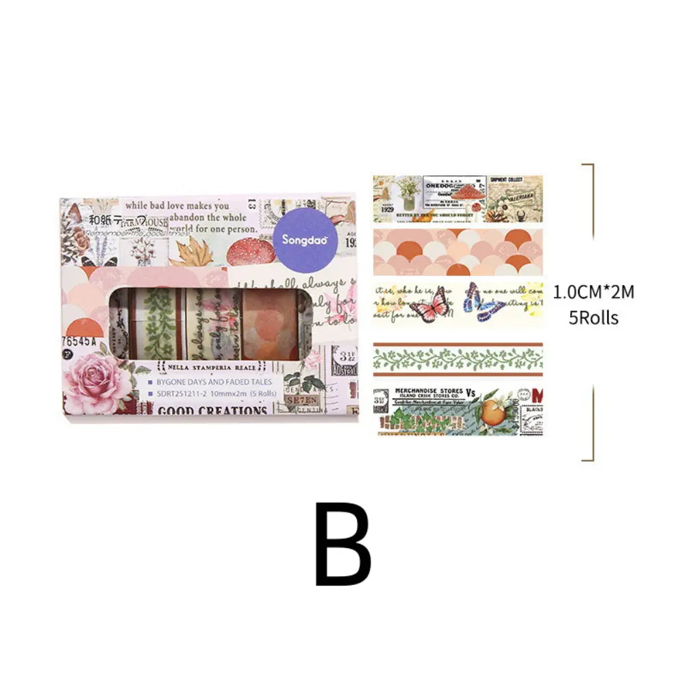 Vintage Collage style 02 washi tape set