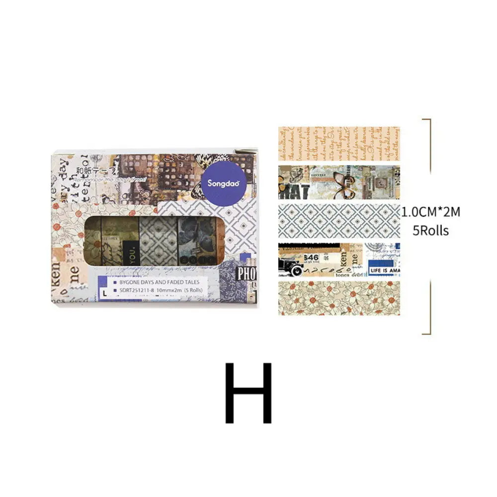 Vintage Collage style 08 washi tape set