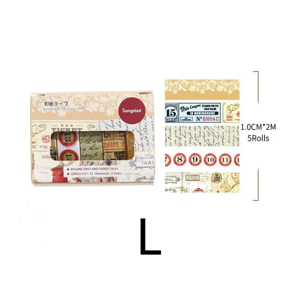Vintage Collage style 12 washi tape set
