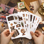 Vintage Paper Whispers Junk Journal Kit sticker sheets with vintage figures, objects, labels, and decorative collage pieces