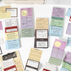 Vintage Planner memo pad set with review, journal, planning, and habit tracker pages for organized notes.