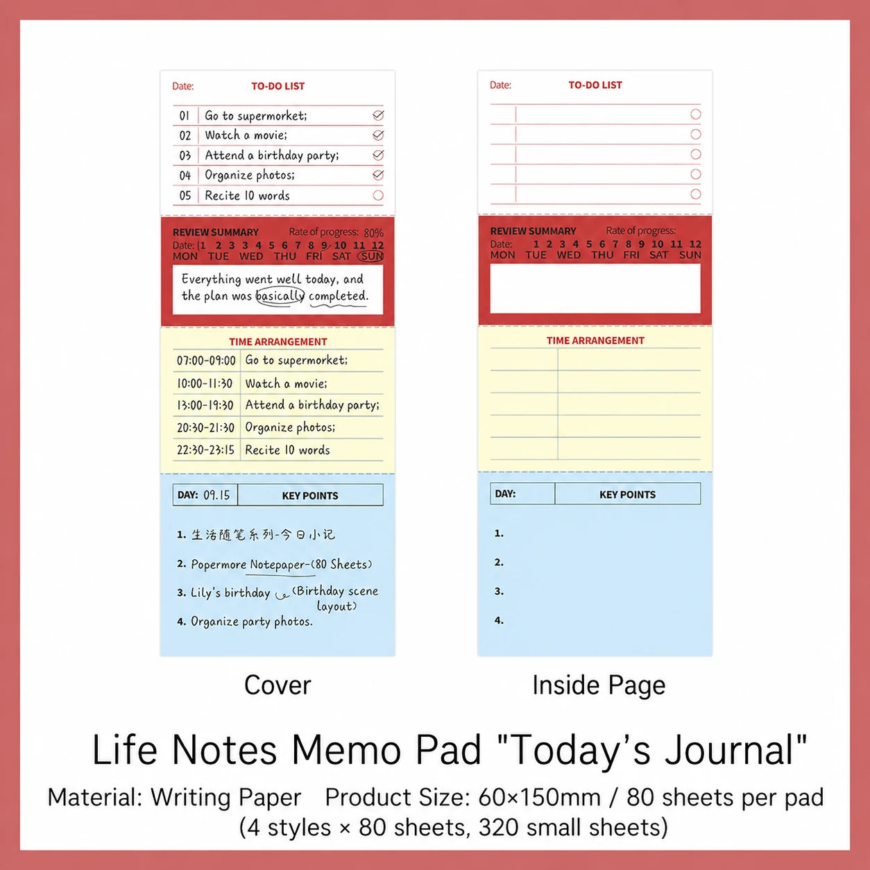 Today's Journal Vintage Planner memo pad style with journal prompt pages for daily planning.
