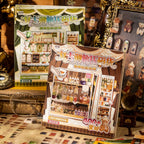 Two vintage shop 3D scene sticker kits featuring American Style Estate and Old British Dream themes