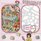 Close-up comparison showing thick white ink behind breakfast shop stickers to reduce background show-through