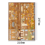 Warm Bakery 3D scene sticker kit scene card size 210 by 297 mm